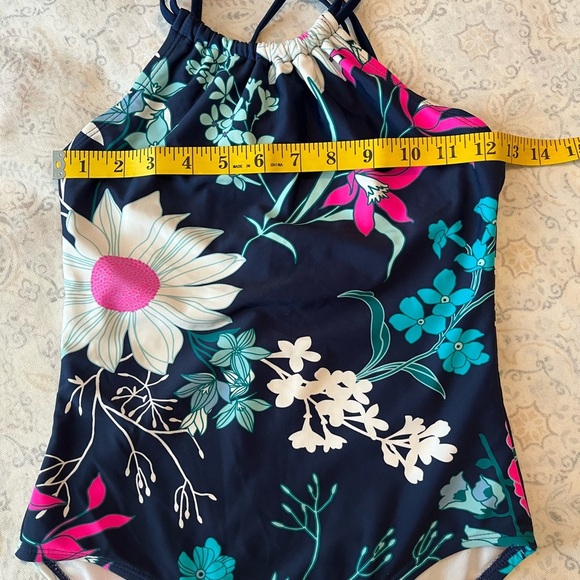 Kanu Surf Pink and Blue One Piece Swimsuit Vibrant Floral Design - Picture 3 of 8